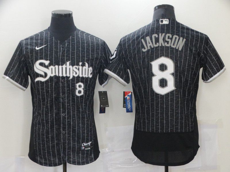 Men Chicago White Sox #8 Jackson City Edition Black Elite Nike 2021 MLB Jerseys